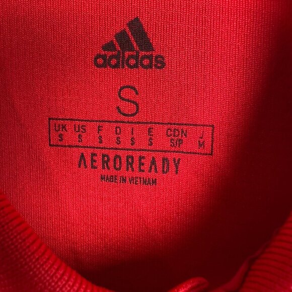 Adidas Aeroready Polo Shirt S Red Golf Rib Tennis Activewear Lightweight GK7012 - Picture 5 of 10